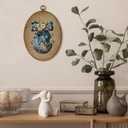 AEHIE Vintage Easter Chinoiserie Egg Oval Wall Art Decor, Blue and White Egg Canvas Artwork Framed, Farmhouse Chinoiserie Floral Easter Picture Oval Wall Art for Home Bedroom Living Room Decor, 11x8.5