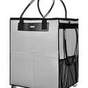 Large Reusable Grocery Bag on Wheels, Foldable Rolling Tote Bag with Detachable Roller