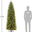 Puleo International 7.5ft Pre-Lit Fraser Fir Pencil Christmas Tree
