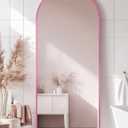Antok 58" x19” Arched Full Length Mirror, Floor Mirror with Stand,Pink