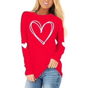 Buffalo Plaid T-Shirt for Women Faith Leopard Heart Long Sleeve Casual Tee Love garphic Funny Print Tops (Red, M)