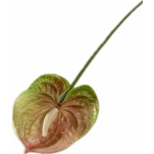 8pcs Artificial Anthurium Flower Branch 60cm 3D Printing Effect Faux Real Touch Single Stem per Piece Anthurium for Home Table Floral Decoration (chamapgne with Ligth Green)