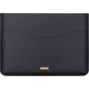 Comfyable Slim Laptop Sleeve 13 Inch Compatible with MacBook Air & MacBook Pro M2 M1 2022 2020, Faux Leather Computer Cover Case with Accessory Pocket (Model #s A2338 A2337 A2681), Black