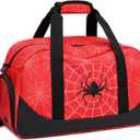 JIANYA Kids Duffle Bag Boys Sports Gym Bag with Shoe Compartment & Wet Pocket, Kids Carry On Weekender Travel Bag, Red
