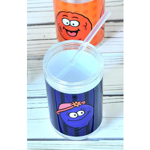 Youngever Kids Tritan Cup with Straws, Reusable 14 Ounce Toddler Cup with Lid and Straw, Unbreakable Kids Tritan Tumbler with Straw (Blueberry)