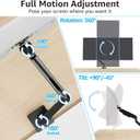MOUNTUP Single Monitor Mount with USB Fits 49 42 40 35 34 32 27 24 inch Large Screen, Heavy Duty Monitor Arm, Monitors Stand for Desk, Holds 4.4-33 lbs, Ultrawide Monitors Arm, VESA Mount