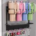 Magnetic Stanley Cup Holder for Fridge, Stanley Cup 30 & 40 oz Tumbler Water Bottle Organizer Accessories for Refrigerator Kitchen Cabinet (4 Cups)