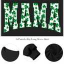 St Patricks Day Sweatshirt Women Lucky Shamrock Shirt Embroidered Striped Holiday Long Sleeve Pullover Tops (Black)