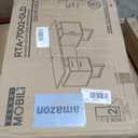 Techni Mobili Storage Drawers and Cabinet 51.25 W-Modern Office Large Floating Desktop Surface Desk, 23.6" D x 51.2" W x 29.8" H, White/Gold