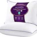 Jolly Vogue COMFORTS Goose Feather Down Bed Pillows for Sleeping (2 Packs)Standard/Queen,High Fill Weight,DoubleLayer Downproof Fabric Design,Goose Down Filling,600 Thread Count,Cotton Cover