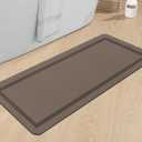 chakme Bathroom Mat Rugs Runner 47x17, Ultra Thin Magic Mat Bath Rug Non Slip Bath Rugs Quick Dry Absorbent Bath Mats for Bathroom Floor, (Brown, 47"x17")
