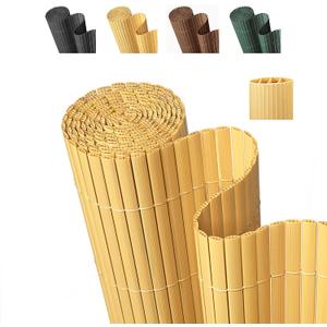 Paramondo PVC Privacy Fence Screen 14mm 3-Rib Reinforced Textured Fence Panel - No-Drill Balcony & Garden Cladding with Wind & UV Protection for Patio, Deck, Outdoor Privacy, 410 FT, Natural