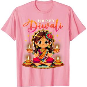 Happy Diwali Funny Festival Proud Indian Girl Kids Toddlers T-Shirt, Size: XS
