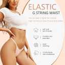 UNDER THE SEA 10 Pack G String Thongs for Women Seamless Underwear Low Rise No Show Thong Stretch Womens Panties Sexy XS-2XL (XXL)