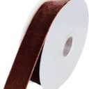 2 x Abbaoww 10 Yards Coffee Velvet Ribbon 1 Inch Wide Single Face Velvet Ribbon for Christmas Wreath Decoration Gift Wrapping DIY Project Bow Making