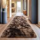 Fluffy Area Rugs for Living Room, Soft Shaggy Carpets for Living Room, Upgrade Anti-Slip Fuzzy Rugs for Kids' Room, Perfect Decor for Modern Home Tie Dye Coffee 2x6Feet