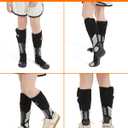 Kids Heated Socks - Boys and Girls Electric Heating Wool Knee High Skiing Socks, 5000mAh Battery Pack (Small-Medium, Black)