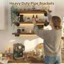 Industrial Black Iron Pipe Shelf Brackets 10 Inch Wall Mount DIY Shelving Brackets Pipe Decor Wall Rustic Clothing Rack 6 Pack, Hardware Included