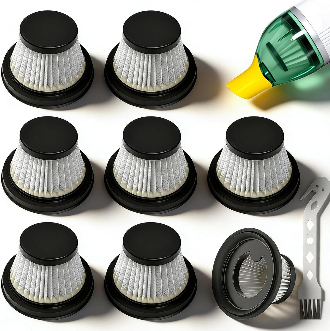 8-Pack HEPA Filter Compatible with Duck Cordless Vacuum Cleaner As Seen on TV, Washable and Reusable Replacement Filter for Duck Vac, Restore Strong Suction Power