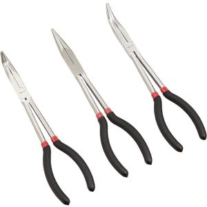 Amazon Basics Long Reach Needle Nose Pliers Tool Set, 3-Piece, Black