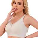 Minimizer Bras for Women Wireless Sports Bras with Support Comfortable Smoothing Everyday Bra (32C-46DD) (40D, Beige)