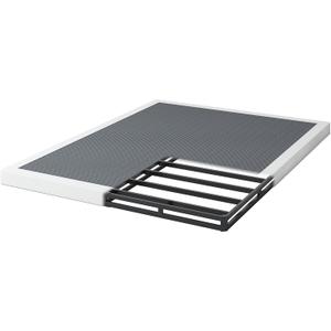 NHODIR Full Box Spring 3 Inch Heavy Duty Box Spring Mattress Foundation, Metal Bed Base with Fabric Cover, Noise Free Easy Assembly