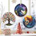 3.5 Inch Ceramic Christmas Tree Ornament, Dragon Christmas Ornaments, Heirloom Keepsake, Gift Exchange, Gift Idea, Bauble Present