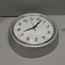 Bernhard Products Retro Wall Clock 9.5 Inch Silver Kitchen 50's Vintage Design Round Silent Non Ticking Quality Quartz Battery Operated for Home/Office/Kitchen/Living Room/School Classroom