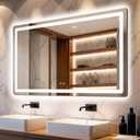 Delma LED Bathroom Mirror with Lights, 30x50 Vanity Mirror for Bathroom Wall, Anti-Fog, Dimmable, Front Lit & Backlit, Memory Function, Shatterproof Tempered Glass, 3 Color Modes(Horizontal/Vertical)