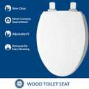 Mayfair Cassel Slow Close Toilet Seat, Easy Clean, Non Slip Premium Wood Seat, Easy Install, Made in USA, Elongated, White, 4-Pack