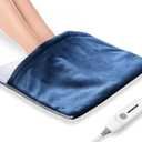 Foot Warmer Electric, Heating Pad King Size Ultra Soft Flannel, Extra Large for Bed, Abdomen, Feet, Back, Cramp, Office/Home Under Desk, 10ft Cord, Auto Off, 22" x 20" - Blue