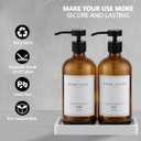 Amber Glass Soap Dispenser - Dish Hand Soap Dispenser for Kitchen, Bathroom Soap Lotion Dispenser with Pump, Refillable Liquid Soap Pump Dispenser Set with Tray, Amber Bottle/Black Pump-pd
