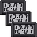 Frienda 3 Pieces Mini Digital Clock Small Digital Clock Stick on Battery Operated Self Adhesive Bracket for Car Dashboard Fridge (Black), Missing piece