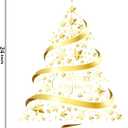Rchovsam 2 Pack XL Whole Gold Tree Clings for News Yeras Winter Gold Christmas Tree Window Stickers for Glass Large DIY Static Wall Window Door Mural Showcase Decal Sticker-15.7x17 Inches