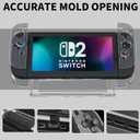 RHOTALL Clear Protective Case Cover Shell for Nintendo Switch 2(2025),Full Dockable Slim Transparent Hard PC Protection Accessories Case for Switch 2 with Anti-Scratch Screen Protector,4 Thumb Grip