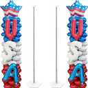 Patriotic Balloons Red White And Blue Balloons 4th of July Decorations Accessories,- 78In x 19In Standing Set of 2, Stars Stripes Designs for 4th of July Party Decorations Patriotic Anniversary