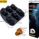 JETKONG 6 Cavity Skull Cake Pan and Silicone Skull Cakelet Mold