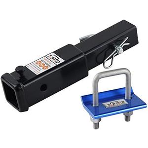 TOPTOW Hitch Extender, Fits for 2 inch Receiver, 8.5 inch Extension Length, Anti-Rattle Bolt, with Hitch Pin Kit and Anti Rattle Stabilizer
