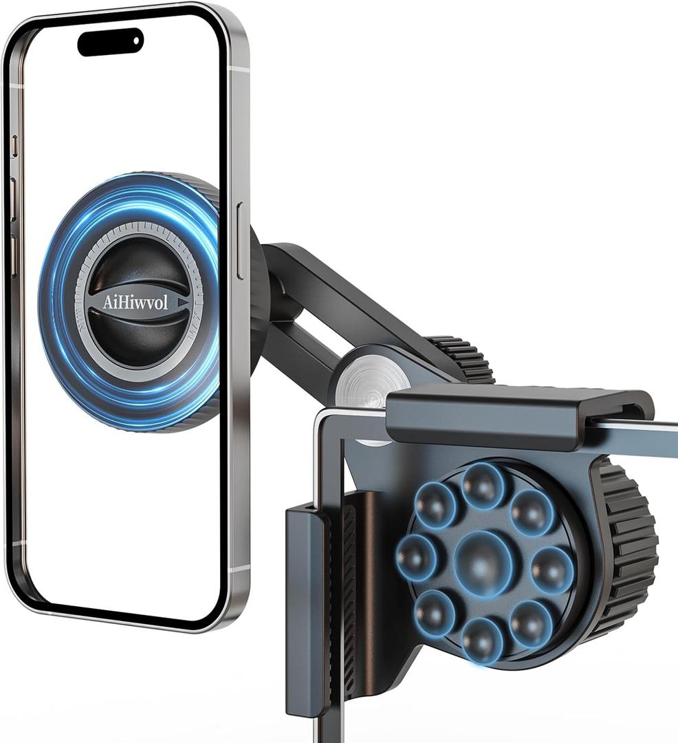 for Tesla Magsafe Phone Mount, Strong Suction Power and No Glue Required for Screen, Magnetic Power Adjustable Tesla Phone Holder for Model Y/3, Model Y Accessories 2026 fit All Phones