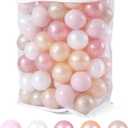 Ball Pit Balls Pack of 100 200 500 - Star and Round Set BPA Free Phthalate Free Non-Toxic Crush Proof Play Balls Soft Plastic Balls for Toddlers Baby Kids Birthday Pool Tent Party (Pearl Red+Gold+Pearl Pink+Pearl White+Pearl Brown)