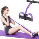 Kammoy 6-Tubes Tension Rope, Multifunction Elastic Yoga Pedal Puller Resistance Band, Natural Latex Tension Rope Fitness Equipment, for Abdomen, Waist, Arm, Leg Stretching Slimming Training