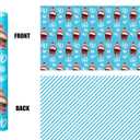 3 x Vnaaem Funny Christmas Wrapping Paper Roll - 17 Inches X 33 Feet - for Adult Women Men - Reversible Holiday Wrapping Paper Blue Naughty Santa Stripe Pattern Great for Holiday