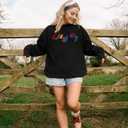 ASTANFY Jolly Sweatshirt Christmas Sequins Sweatshirts Women Glitter Patch Crewneck Sweater Xmas Long Sleeve Pullover (S)