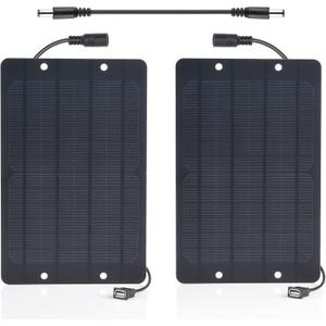 Soshine USB Solar Panel 2Pack with DC Male to Male Cable- Solar USB Charger 5v 6w with High Performance Monocrystalline for Mini Fan,Power Bank,Camping Lanterns