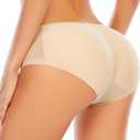 DERCA Butt Lifter Panties Padded Underwear for Women Seamless Booty Pads Hip Enhancer Panty (Large, #A1 Beige (Briefs))