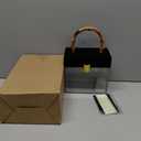 Elegant Transparent Acrylic Gift Box with Bamboo Handle - Includes Matching Silk Scarf, Reusable Handbag Design, Eco-friendly, Birthdays, Visiting friends, Gifts (Box & Scarf Only, No Contents)