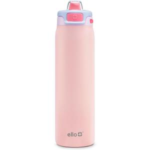 Ello Pop & Fill 22oz Stainless Steel Water Bottle with Quick Fill Technology, Double Walled and Vacuum Insulated Metal, Leak Proof Locking Lid, Sip and Chug, Reusable, BPA Free, Heavenly Hues