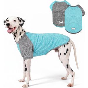 KYEESE 2Pack Dog Shirt with Sleeves, Lightweight Sun Protection Dog T Shirts for  Dogs Boy, Breathable Pet Tank Top Reflective Dogs Clothes for Summer Outdoor Walking, Grey+Lake, 2XL