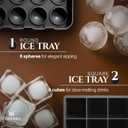 Large Ice Cube Trays Perfect for Whiskey and Summer Drinks - Italian Design - 2 Pack (16 x Ice Cubes | Square and Round | XL size) - Cosvino - Removable Lid, Easy Release (Tuxedo Black)