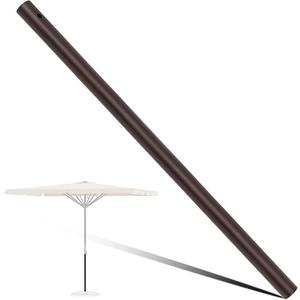 Otoolling 1 Pack 1.5'' Dia Umbrella Replacement Lower Pole, Heavy Steel Patio Umbrella Bottom Pole Replacement, 1.7 mm Thickness, No Bullet Buckle Outdoor(Brown,46'')